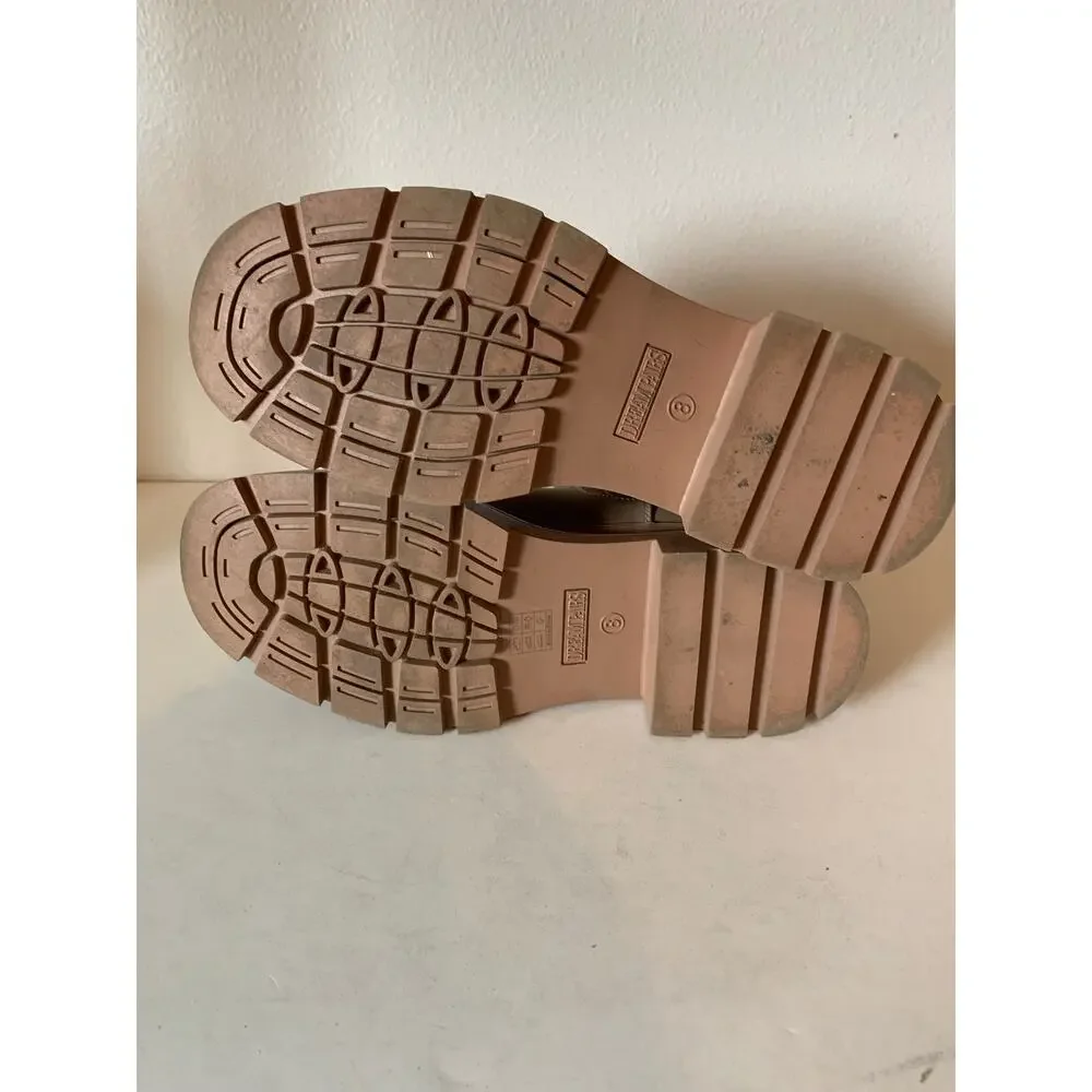 Dream Pairs chunky Chelsea boots tan size 8 Lug biker